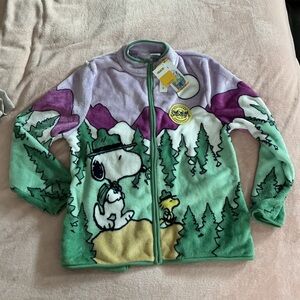 NWT Snoopy and Woodstock Peanuts Fleece Sherpa Jacket